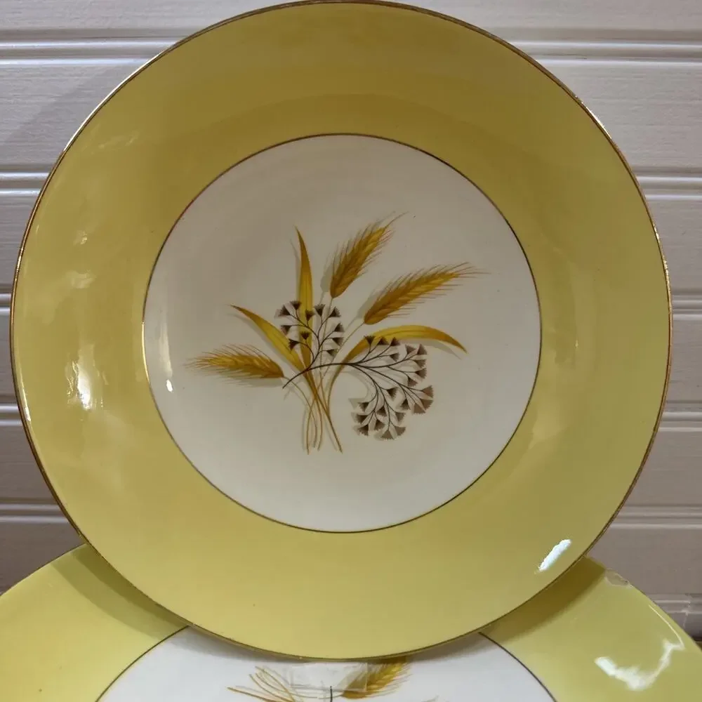 Set of 7 Vintage Soup Bowls - Century Service Autumn Gold Wheat 8 1/4" - Picture 2 of 4